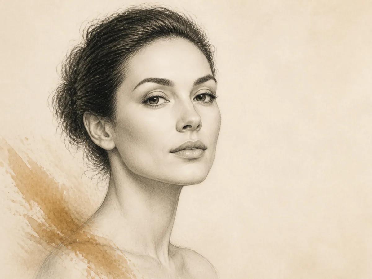 Editorial illustration highlighting the facial area associated with Brow Lift