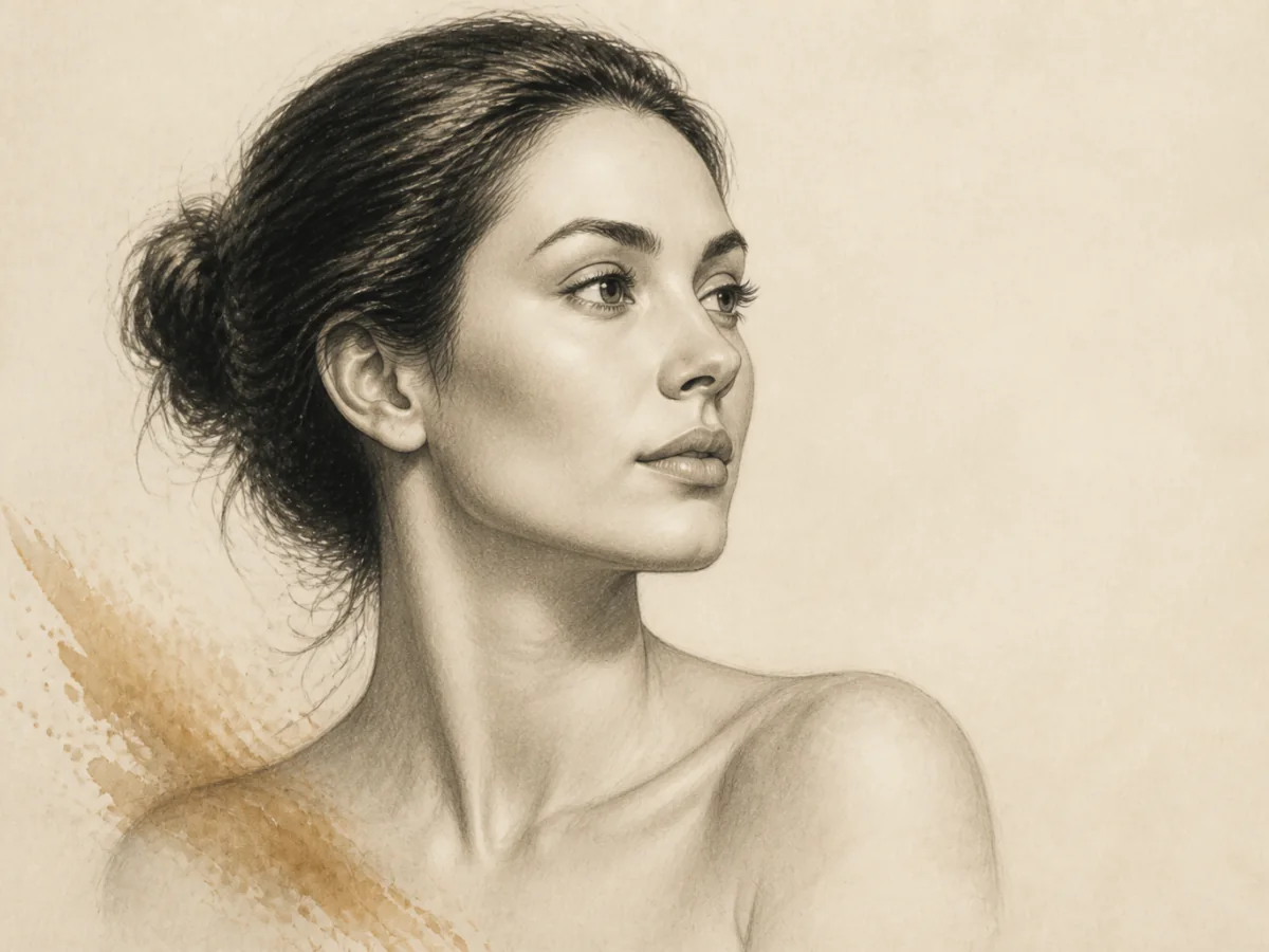 Editorial illustration highlighting the facial area associated with Buccal Fat Removal