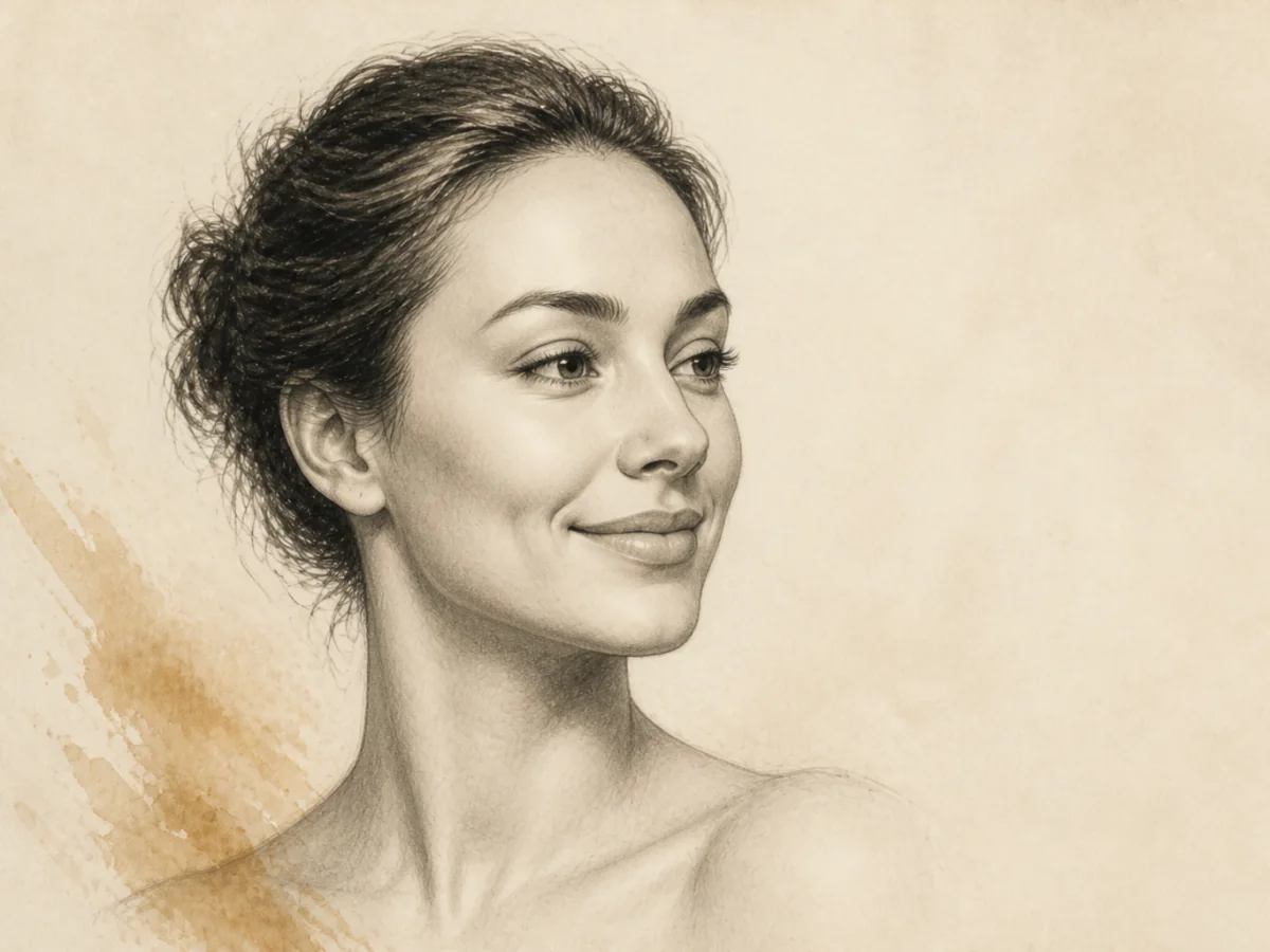 Editorial illustration highlighting the facial area associated with Dimpleplasty