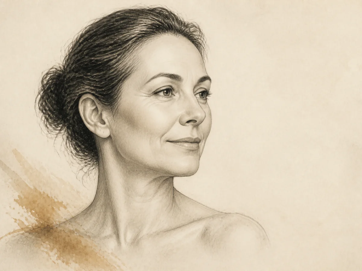 Editorial illustration highlighting the facial area associated with Facelift