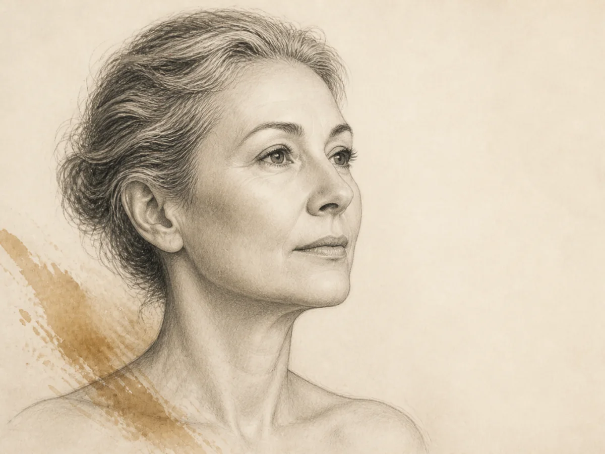 Editorial illustration highlighting the facial area associated with Upper Blepharoplasty