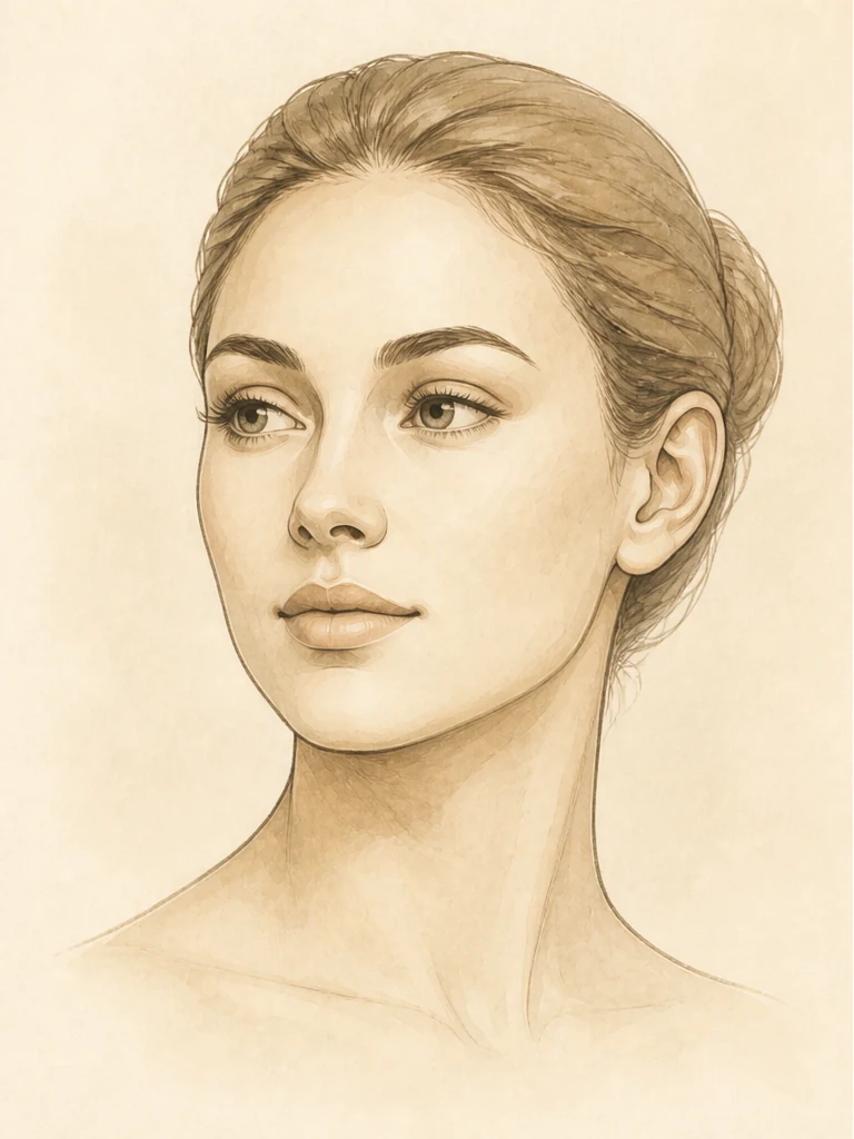 Female illustrative portrait before dimpleplasty