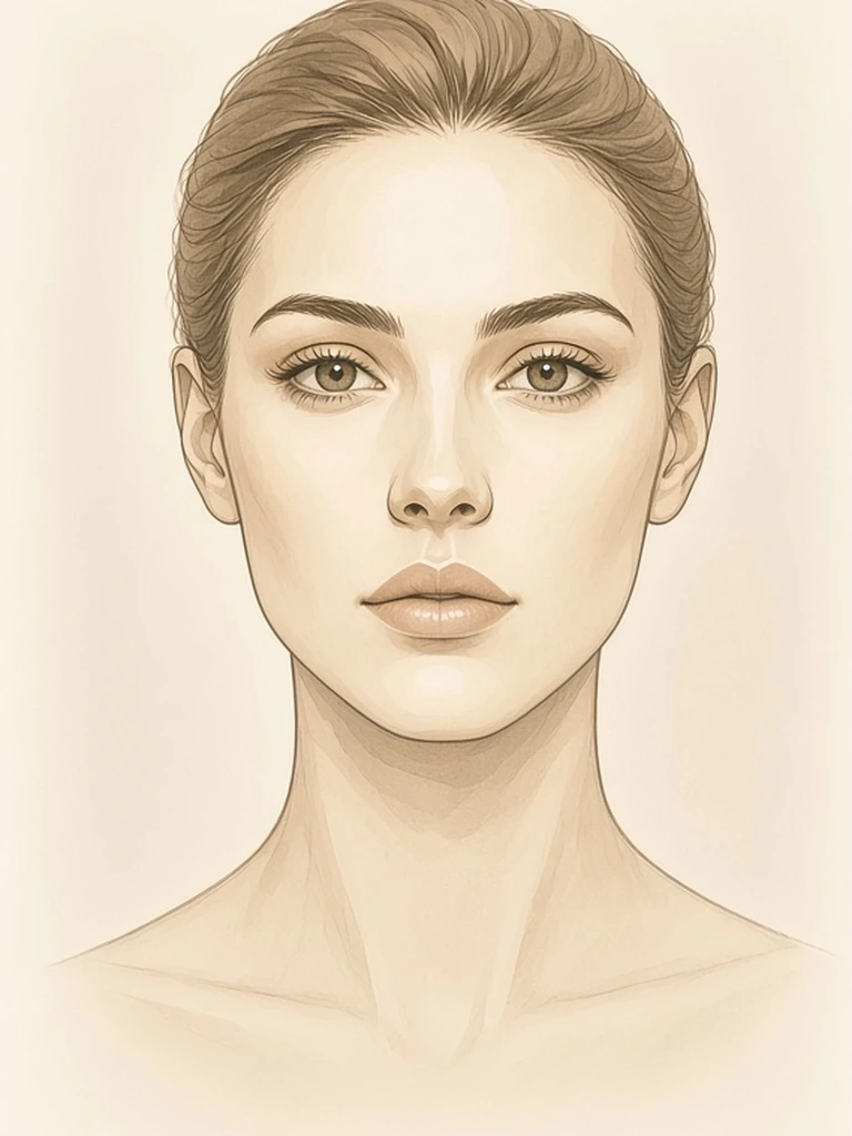 Female illustrative portrait before lip lift